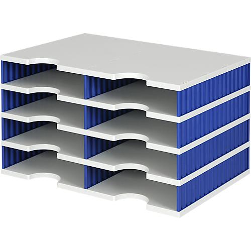 styro® Sortierstation styrodoc Standard, DIN C4, 4 Etagen/2-reihig/8 Fächer, grau/blau