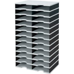 styro® Sortierstation styrodoc Standard SET, DIN C4, 12 Etagen/2-reihig/24 Fächer, grau/schwarz styro® Sortierstation styrodoc Standard SET, DIN C4, 12 Etagen/2-reihig/24 Fächer, grau/schwarz