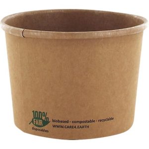 Suppenbecher Papstar pure, 350 ml, Ø 98 x 70 mm, 25 Stk., Frischfaser-Karton, kompostierbar, braun