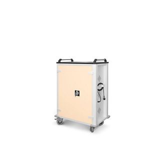 Tabletwagen, USB-Ladeeinheit, für 32 Tablets bis B 33 x T 10 x H 22 mm, Ladefläche, abschließbar, RAL 7035/RAL 1015