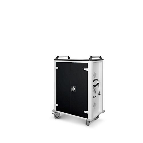 Tabletwagen, USB-Ladeeinheit, für 32 Tablets bis B 33 x T 10 x H 22 mm, Ladefläche, abschließbar, RAL 7035/RAL 9005