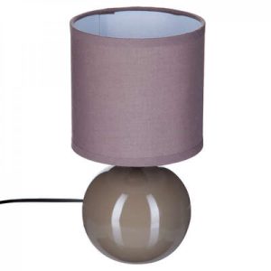Tischlampe. Sandstein Fuß taubenblau-glänzend E14. 230V