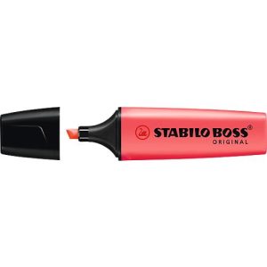 Textmarker STABILO® BOSS Original, Keilspitze, lichtbeständig, schnell trocknend, rot, 10 Stück
