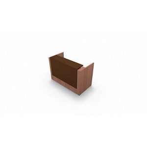 Theke Spezia, gerade, B 1660 x T 880 x H 1130 mm, Nuss Canaletto-Dekor/Leder braun Theke Spezia, gerade, B 1660 x T 880 x H 1130 mm, Nuss Canaletto-Dekor/Leder braun
