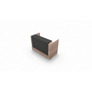 Theke Spezia, gerade, B 1660 x T 880 x H 1130 mm, Ulme-Dekor/Leder grau Theke Spezia, gerade, B 1660 x T 880 x H 1130 mm, Ulme-Dekor/Leder grau