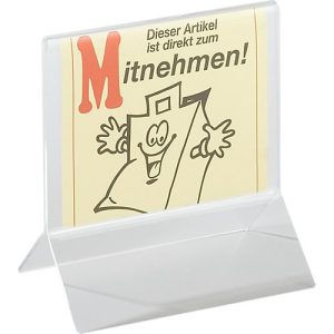 Tischaufsteller, Acryl, gerade, DIN A7 quer, 2 Stück
