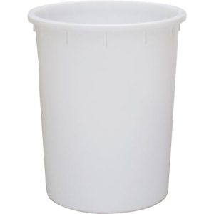 Tonne, mit Griffen, 200 l, Ø 670 x H 805 mm, lebensmittelecht, temperaturbeständig, stapelbar, recycelbares HDPE, weiß