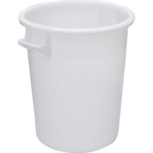 Tonne, mit Griffen, 75 l, Ø 482 x H 570 mm, lebensmittelecht, temperaturbeständig, stapelbar, recycelbares HDPE, weiß