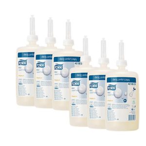 Tork® Premium Flüssigseife 420501, Allzweckseife, feuchtigkeitsspendend, schonend zur Haut, 6 Flaschen á 1000 ml