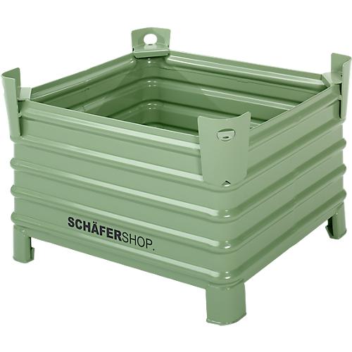 Transport- und Stapelbehälter Schäfer Shop Select, B 1080 x T 880 x H 690 mm, resedagrün RAL 6011, bis 2000 kg