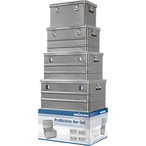 Transportbehälter SET, Aluminium, 4 teilig