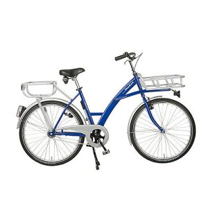 Transportfahrrad, Stahlrahmen, mit Vorderrad-Lastenträger, inklusive Beleuchtung, blau RAL 5002 Transportfahrrad, Stahlrahmen, mit Vorderrad-Lastenträger, inklusive Beleuchtung, blau RAL 5002