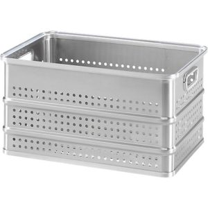 Transportkasten, stapelbar, gelocht, 80 l