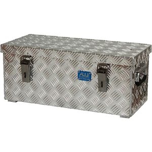 Transportkiste, Aluminium-Riffelblech, mit Fangbänder, 37 l