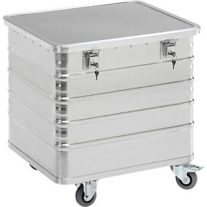 Transportwagen aus Leichtmetall, mit Deckel und Zylinderschloss, 229 l Transportwagen aus Leichtmetall, mit Deckel und Zylinderschloss, 229 l