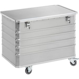 Transportwagen aus Leichtmetall, mit Deckel und Zylinderschloss, 322 l