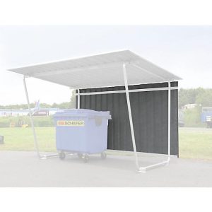 Trapezblech-Rückwand, 4300 mm breit, Anbaueinheit