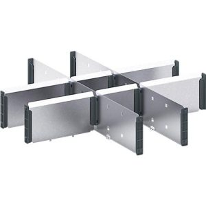 Trennwände bott verso, für Schubladen, für Fronthöhe 100/125 mm, B 525 x T 550 x H 77 mm, Stahlblech