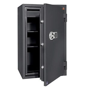 Tresor FRS 93, Feuerwiderstand LFS 60P nach EN 15659, Sicherheitsstufe S 2, Elektronikschloss, 2 Fachböden & 1 ausziehbare Schublade, B 565 x T 450 x H 972 mm, graphitgrau RAL 7024 Tresor FRS 93, Feuerwiderstand LFS 60P nach EN 15659, Sicherheitsstufe S 2, Elektronikschloss, 2 Fachböden & 1 ausziehbare Schublade, B 565 x T 450 x H 972 mm, graphitgrau RAL 7024
