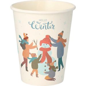 Trinkbecher Papstar ‚Hello Winter‘, Pappe, 200 ml, Ø 8 x H 9,2 cm, weiß, 50 Stück Trinkbecher Papstar ‚Hello Winter‘, Pappe, 200 ml, Ø 8 x H 9,2 cm, weiß, 50 Stück
