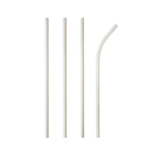 Trinkhalme Papstar Pure, Einweg, L 200 x Ø 6 mm, flexibel bieg- & knickbar, aus FSC®-zertifiziertem Papier, weiß, 100 Stück