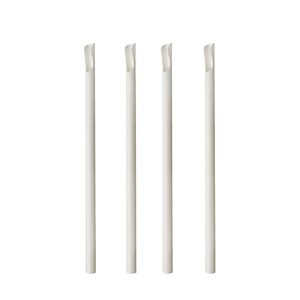 Trinkhalme Papstar Pure, mit Löffel, Einweg, L 200 x Ø 8 mm, aus FSC®-zertifiziertem Papier, weiß, 100 Stück