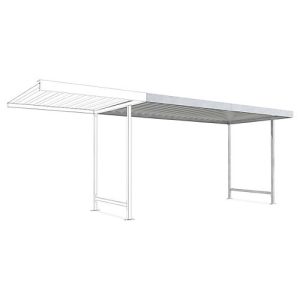 Überdachungssystem Modell Leipzig, einseitig, Anbaueinheit, T 2200 mm, B 4300 mm, verzinkt