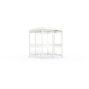 Überdachungssystem WSM Köln K2 c/b, B 2165 x T 2165 x H 2510 mm, Bausatz, verkehrsweiß RAL 9016