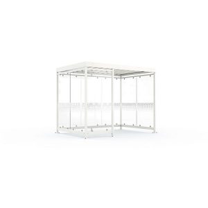 Überdachungssystem WSM Köln K3 c/b, B 3180 x T 2165 x H 2510 mm, Bausatz, verkehrsweiß RAL 9016