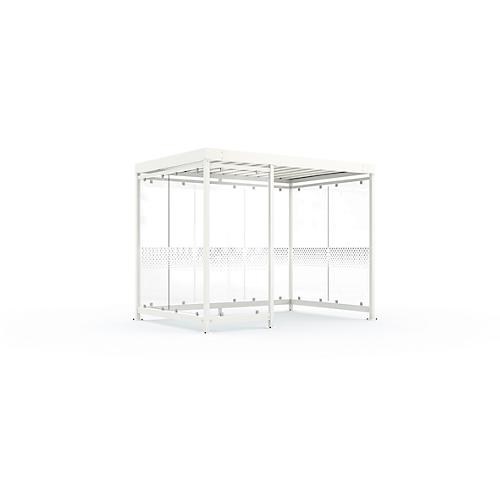 Überdachungssystem WSM Köln K3 c/b, B 3180 x T 2165 x H 2510 mm, Bausatz, verkehrsweiß RAL 9016