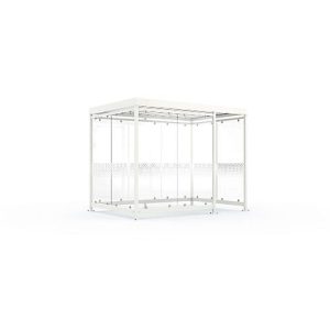 Überdachungssystem WSM Köln K3 d/b, B 3180 x T 2165 x H 2510 mm, Bausatz, verkehrsweiß RAL 9016