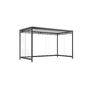 Überdachungssystem WSM Köln K4 b/b, B 4195 x H 2510 x T 2165 mm, lichte H 2360, fertig montiert, anthrazitgrau
