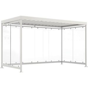 Überdachungssystem WSM Köln K4 b/b, B 4195 x H 2510 x T 2165 mm, lichte H 2360, fertig montiert, grauweiß