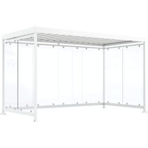 Überdachungssystem WSM Köln K4 b/b, B 4195 x H 2510 x T 2165 mm, lichte H 2360, fertig montiert, verkehrsweiß