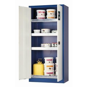 Umweltschrank asecos E-CLASSIC, Flügeltüren, Front Lichtgrau, B 950 x T 500 x H 1950 mm