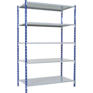 Universal-Steckregal, Grundfeld, 5 Stahlblechböden, Traglast 125 kg, B 1250 x H 2000 x T 600 mm