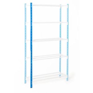 Universal-Steckregal, Stützen, mit Kunststofffüßen, H 2000 mm, himmelblau