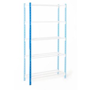 Universal-Steckregal, Stützen, mit Kunststofffüßen, H 2250 mm, himmelblau