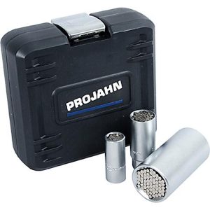 Universal-Steckschlüsselkoffer PROJAHN, 3-tlg., 1/4′ und 3/8′ und 1/2′, Kunststoff-Box
