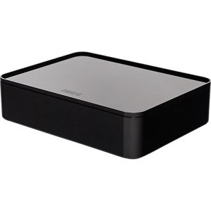Utensilienbox HAN Allison Smart-Organizer, stapelbar, mit Deckel, rutschfeste Gummifüße, ABS-Kunststoff, schwarz