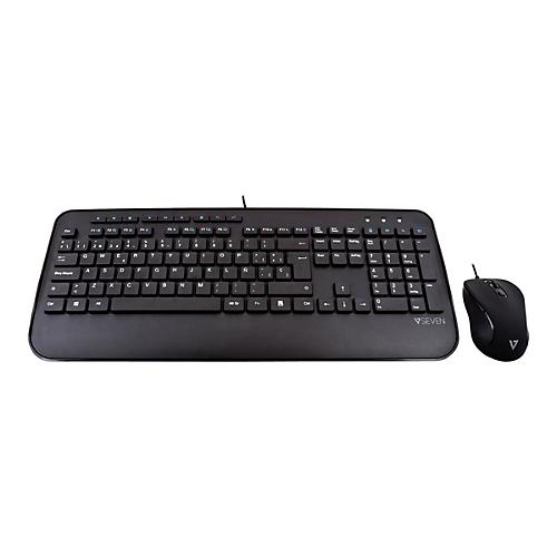 V7 CKU300ES - Tastatur-und-Maus-Set - USB - QWERTY - Spanisch - Schwarz