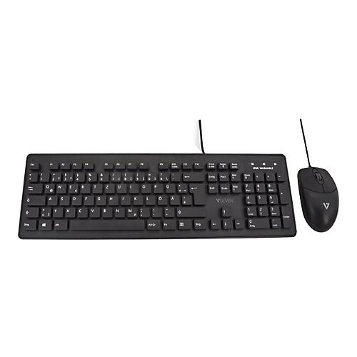 V7 CKU700DE - Tastatur-und-Maus-Set - waschbar - USB - QWERTZ - Deutsch