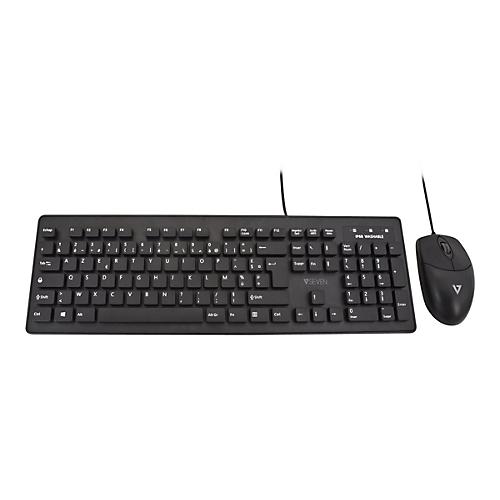 V7 CKU700FR - Tastatur-und-Maus-Set - waschbar - USB - AZERTY - Französisch