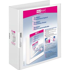 VELOFLEX Ringbuch VELODUR, A4, 4-Ring-Mechanik, Rückenbreite 70 mm, weiß VELOFLEX Ringbuch VELODUR, A4, 4-Ring-Mechanik, Rückenbreite 70 mm, weiß
