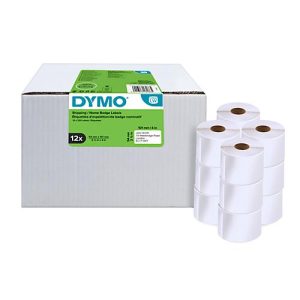 Versandetiketten Dymo® S0722420, 54 x 101 mm, für Internetmarken, permanenthaftend, Papier, weiß, 12 Rollen mit jeweils 220 Stück