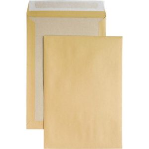 Versandtasche, B4, Papprückwand und Haftklebung, ohne Fenster, braun, 125 St.
