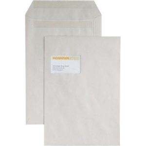 Versandtaschen, C4, 100 g/m², mit Fenster, selbstklebend, 250 Stück