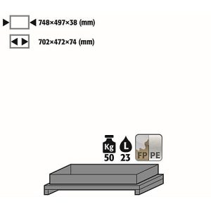 Wannenboden Standard für asecos Sicherheitsschränke der Q30, Q90 und S90 Serie, Polypropylen, grau, B 749 x T 505 x H 107 mm, 22 l, bis 50 kg Wannenboden Standard für asecos Sicherheitsschränke der Q30, Q90 und S90 Serie, Polypropylen, grau, B 749 x T 505 x H 107 mm, 22 l, bis 50 kg