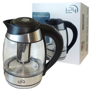 Glas-Wasserkocher. 1.8 Liter 2200W. mit Teesieb. LED-Beleuchtung