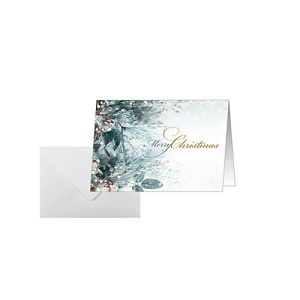 Weihnachtsmotiv-Karte ‚Eucalyptus magic‘, A6 (A5), 250g/m², 25 Stück, Weißkarton, Inkjet- & Laserdrucker
